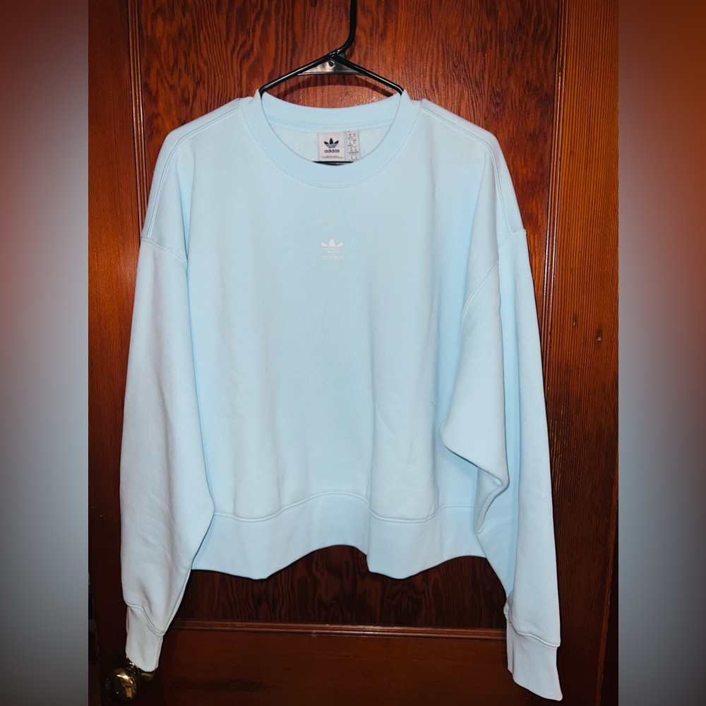 Winter baby blue Adidas plus size logo graphic sweatshirt 1X NEW WITHOUT TAGS
